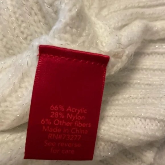 Winter White Glitter Off the Shoulder Sweater by Jennifer Lopez XL - Picture 4 of 4